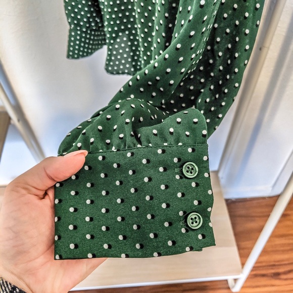 Emerald green dot blouse - Picture 4 of 4